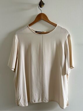 100% Silk Vintage cream shirt- 16
